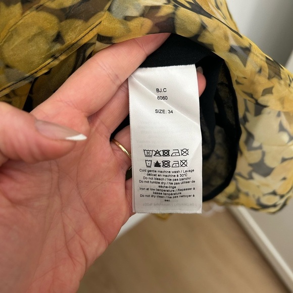 Ganni Yellow Puff Sleeve Mini Dress - Picture 5 of 7